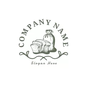 Bread Logo Flour Sack and Yummy Bread logo design