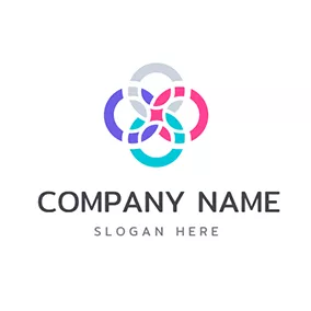 Mosaic Logo Flower Circle Colorful Mosaic logo design