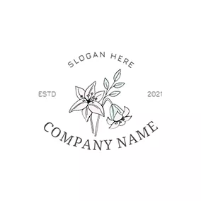 Flower Logo Flower With Leaf Lily logo design