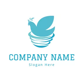 Bird Nest Logo Fly Bird and Bird Nest logo design