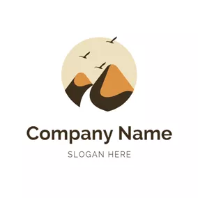 Hill Logo Fly Bird and Hill logo design