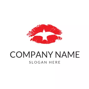 Lipstick Logo Fly Bird and Red Lip logo design