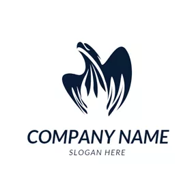 Raptor Logo Fly Blue Eagle logo design