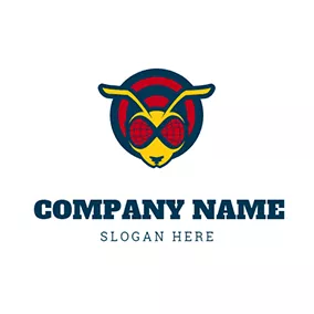 ターゲットロゴ Fly Head and Red Target logo design