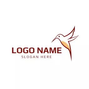 Hummingbird Logo Fly Red Hummingbird logo design