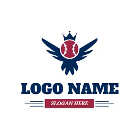 Club Logo Flying Bird and Red Ball logo design