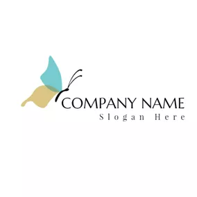 Insect Logo Flying Blue Butterfly logo design