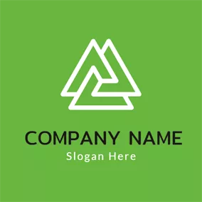 Abstract Logo Folded Green Triangle logo design