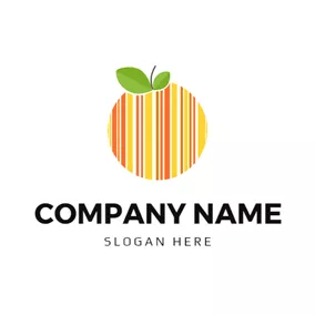Barcode Logo Fresh Leaf and Barcode Fruit logo design