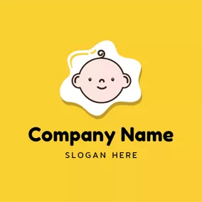 Children & Childcare Logo Fried Egg and Baby Head logo design
