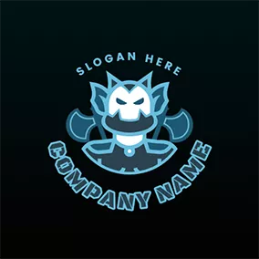 ゲームロゴ Gaming Monster Ox Axe logo design