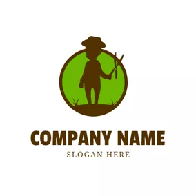 Lawn Care Logo Gardener and Lawn Care logo design