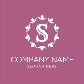 Emblem Logo Garland and Letter S logo design