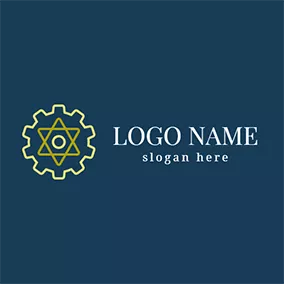 Gear Logo Gear and Hexagram logo design