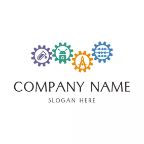 STEM Logo Gear and Stem Symbol logo design