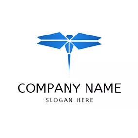 蜻蜓 Logo Geometric Figure and Dragonfly logo design