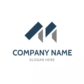 Letter Logo Geometric Figure and M logo design