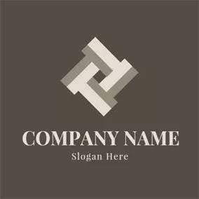 フローリング　ロゴ Geometric Tile Icon logo design