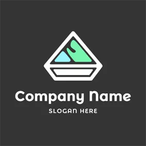 Flat Logo Geometrical and Flat Diamond logo design