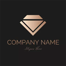 Fashion & Beauty Logo Geometrical and Golden Diamond logo design