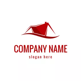 Roof Logo Geometrical Line and Roof logo design