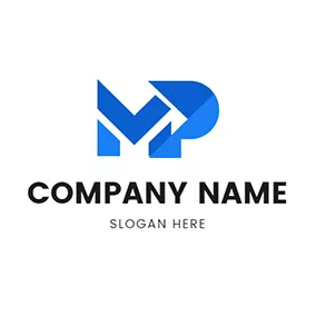 Mp Logo Geometry Abstract Letter M P logo design