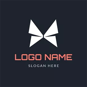 蝴蝶Logo Geometry and Simple White Butterfly logo design