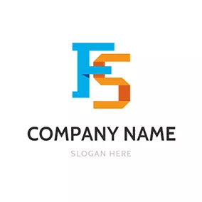 Logótipo F Geometry Paper Folding Letter F S logo design