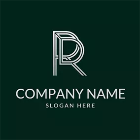 Dr Logo Geometry Stereoscopic Letter D R logo design