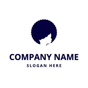 Afro Logo Girl Afro Haircut logo design