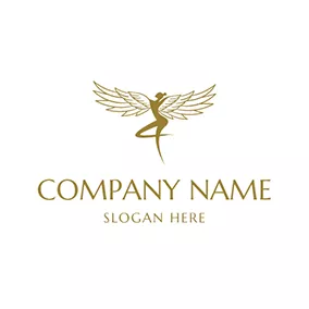 Angel Logo Girl and Angel Wing Icon logo design