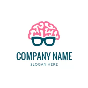 Genius Logo Glasses and Brain Icon logo design