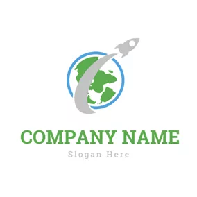 Globe Logo Globe and Rocket Icon logo design