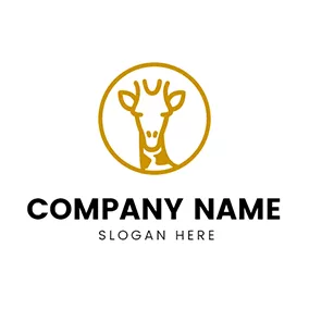 Giraffe Logo Golden Circle and Giraffe Head logo design