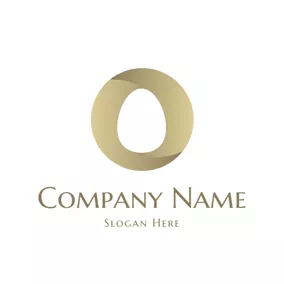 蛋logo Golden Circle and White Egg logo design