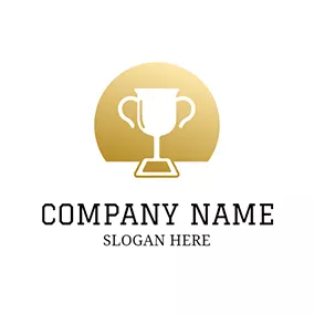 Winner Logo Golden Circle and White Golden logo design