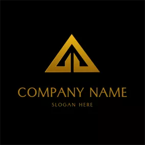 Metal Logo Golden Delta Symbol logo design