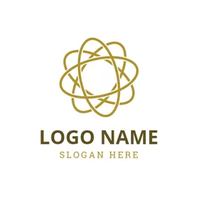 Abstract Logo Golden Oval Shaped Rings logo design