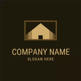 Storage Logo Golden Rectangle and Warehouse logo design