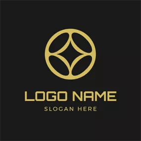 Coin Logo Golden Traditional Chinese Coin logo design