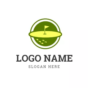 Golf Logo Golf Flag and Golf Course logo design