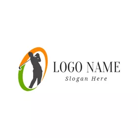 Golf Logo Golf Player and Golf Clubs logo design