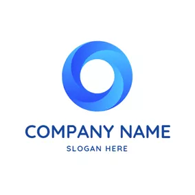 Abstract Logo Gradient Blue Hollow Round logo design