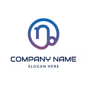 Capricorn Logo Gradient Color Circle and Capricorn Sign logo design