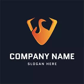 Vs Logo Gradient Fire Badge Letter V S logo design