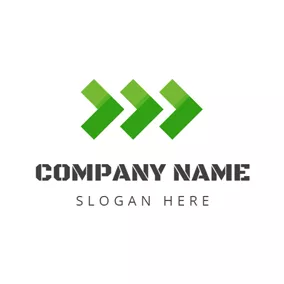 Abstract Logo Gradient Green Arrow logo design