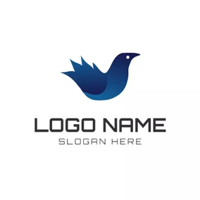 Crow Logo Gradient Ramp Raven Icon logo design