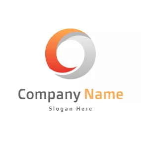 Abstract Logo Gradient Red and Grey Circle logo design