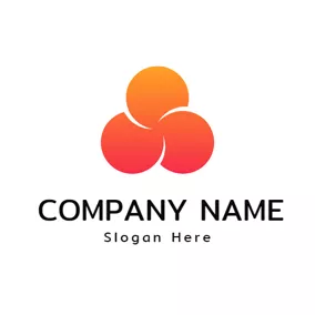 圆形Logo Gradient Red Tricuspid Round logo design