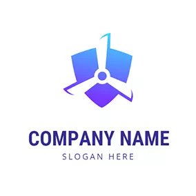 盾牌Logo Gradient Shield and Propeller logo design